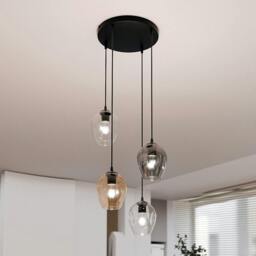 Rackhams ISTAR Pendant lamp  4 x E27 Black with Transparent, Graphite and Amber Shade - thumbnail 6