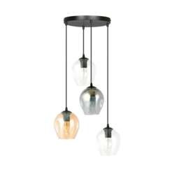 Rackhams ISTAR Pendant lamp  4 x E27 Black with Transparent, Graphite and Amber Shade - thumbnail 2