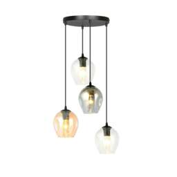 Rackhams ISTAR Pendant lamp  4 x E27 Black with Transparent, Graphite and Amber Shade - thumbnail 1