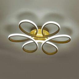 Rackhams Golden Frame Modern Cool White LED Chandelier Ceiling Light - Non-dimmable - 58 cm - thumbnail 4