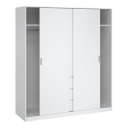 Rackhams Naia Wardrobe with 2 sliding doors + 1 door + 3 drawers in White High Gloss - White - Malemine - 1 - thumbnail 4