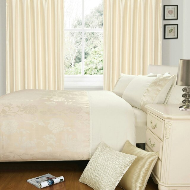 Rackhams Lina Jacquard Duvet Cover & Pillowcase Set - Natural - Single