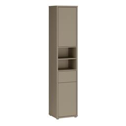 Rackhams Alice Springs Tall Narrow Bathroom Storage Cabinet with 2 Doors Push-to-Open & 1 Drawer Push-to-Open in Taupe - H 191.9 X  W 39.8 X  D 34.9cm - Taupe - 1 - thumbnail 2