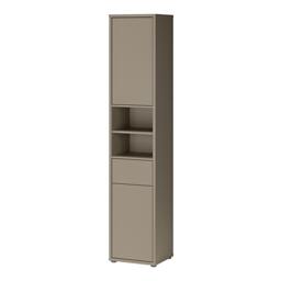 Rackhams Alice Springs Tall Narrow Bathroom Storage Cabinet with 2 Doors Push-to-Open & 1 Drawer Push-to-Open in Taupe - H 191.9 X  W 39.8 X  D 34.9cm - Taupe - 1 - thumbnail 4