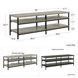 Rackhams Elmwood TV-Stand Distressed Grey Oak - Grey - thumbnail 5