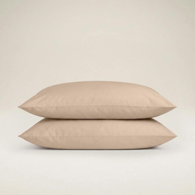 Rackhams Sateen Pillowcase Pair - Beige - King 50x90 cm - image 1