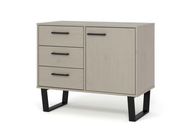 Rackhams Texas Grey Small Sideboard with 1 Door & 3 Drawers