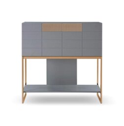 Rackhams Adriana Bureau Desks - Grey Wood Laminate - Dark Chrome - thumbnail 6