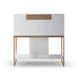 Rackhams Adriana Bureau Desks - Grey Wood Laminate - Dark Chrome - thumbnail 4