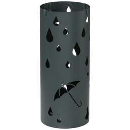 Rackhams Freestanding Umbrella Stand for Hallway, Round Umbrella Basket with 4 Hooks and Drip Tray for Entryway, Dark Grey - thumbnail 1