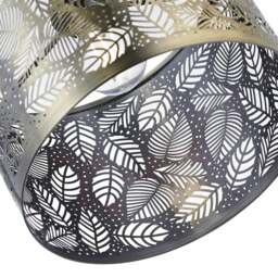 Rackhams Contemporary Antique Brass Metal Pendant Light Shade with Fern Leaf Decoration - thumbnail 2