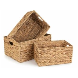 Rackhams Rectangular Water Hyacinth Storage Basket - Medium - thumbnail 2
