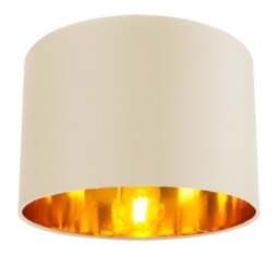 "Rackhams Contemporary Cream Cotton 12"" Table/Pendant Lamp Shade with Shiny Copper Inner"