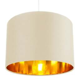 "Rackhams Contemporary Cream Cotton 12"" Table/Pendant Lamp Shade with Shiny Copper Inner" - thumbnail 3