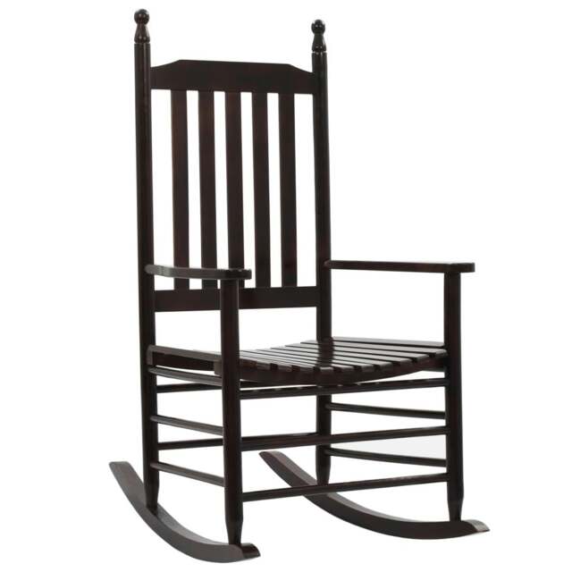 Rackhams Rocking Chair with Curved Seat Brown Poplar Wood
