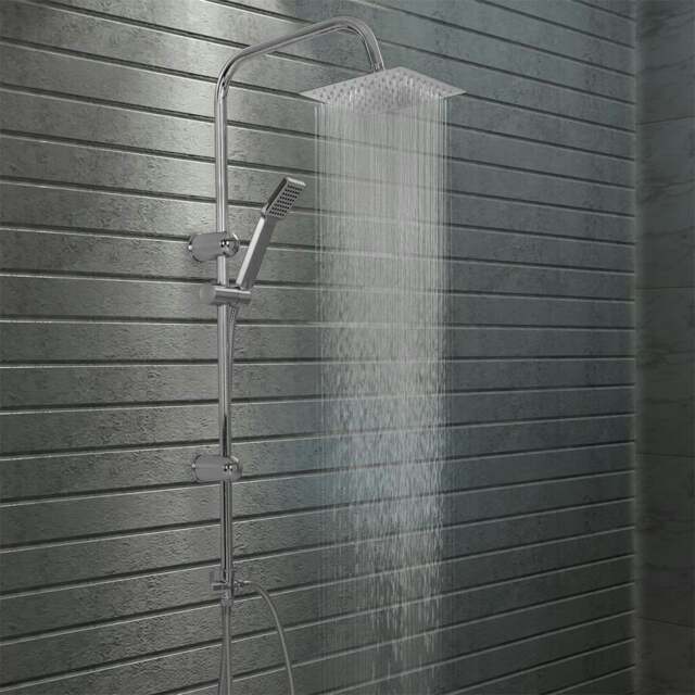 Rackhams Dual Head Shower Set with Hand Shower Stainless Steel