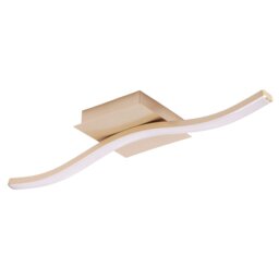 Rackhams Contemporary Designer Single Wavy Strip LED Ceiling Light Fitting in Matte Gold