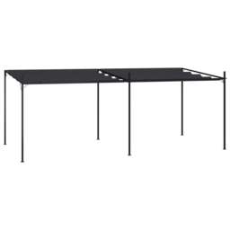 Rackhams Gazebo with Retractable Roof 600x300x233 cm Anthracite - Anthracite - Fabric (100% polyester with PA coating), iron