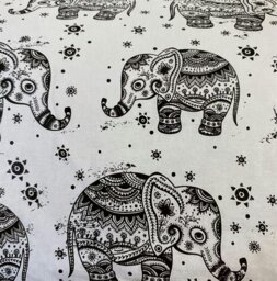 Rackhams Elephant Duvet Cover Set Black/White Bedding - King - Black - thumbnail 2
