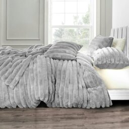 Rackhams Chunky Corduroy Fur Fluffy and Warm Fleece Duvet Cover Set - Orange - Single