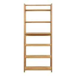 Rackhams Ludza Rectangular Bookcase With 6 Shelves in Oak - Brown - Wood - 1 - thumbnail 2
