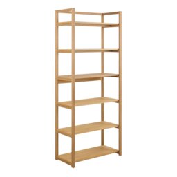 Rackhams Ludza Rectangular Bookcase With 6 Shelves in Oak - Brown - Wood - 1