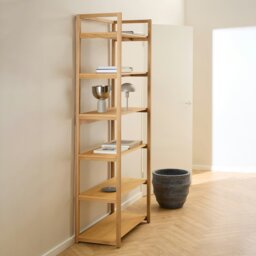 Rackhams Ludza Rectangular Bookcase With 6 Shelves in Oak - Brown - Wood - 1 - thumbnail 4