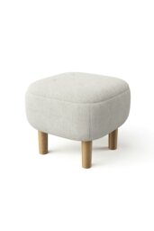 Rackhams Kamar Wide Square Ottoman Footstool - Beige - thumbnail 5