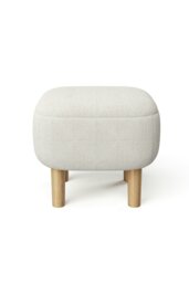 Rackhams Kamar Wide Square Ottoman Footstool - Beige - thumbnail 4