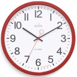 Rackhams Kempston Wall Clock Black Metal Energy Efficient Movement Glass Lens 35cm - Black - thumbnail 3