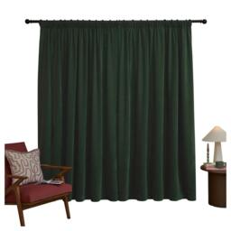 Rackhams Chenille Lined Pencil Pleat Curtains - Bottle - 137cm x 117cm - Bottle - 100% Polyester - thumbnail 2