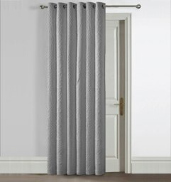 Rackhams Winchester Quilted Pinsonic Blackout Door Curtain Panel - 117cm x 213cm - White - thumbnail 2