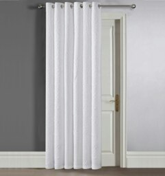Rackhams Winchester Quilted Pinsonic Blackout Door Curtain Panel - 117cm x 213cm - White