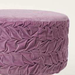 Rackhams Lyla Pleated Velvet Footstool, 40 cm Tall - Dark Pink - thumbnail 5