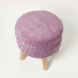 Rackhams Lyla Pleated Velvet Footstool, 40 cm Tall - Dark Pink - thumbnail 6