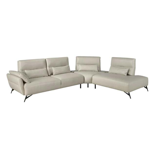 Rackhams Corner sofa in sand leather 6213/6214 - Right - image 1