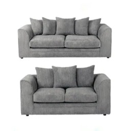 Rackhams Camden Jumbo Cord 3+2 Sofa Set - Grey