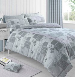 Rackhams Maya Printed Cotton Blend Duvet Cover and Pillowcase Set - Grey - Single - thumbnail 5