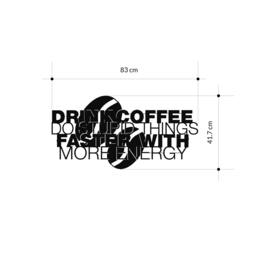 Rackhams Coffee for More Energy Metal Art Wall Home Decorative Ornament, Black - Metal - Black - thumbnail 4