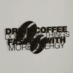 Rackhams Coffee for More Energy Metal Art Wall Home Decorative Ornament, Black - Metal - Black - thumbnail 1