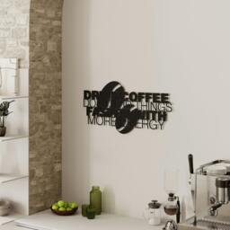 Rackhams Coffee for More Energy Metal Art Wall Home Decorative Ornament, Black - Metal - Black - thumbnail 3