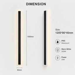 Rackhams 120cm Outdoor LED Wall Light – 24W Warm White (3000K) – IP65 - thumbnail 4