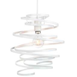 Rackhams Contemporary White Gloss Metal Double Ribbon Spiral Swirl Ceiling Light Pendant - thumbnail 3