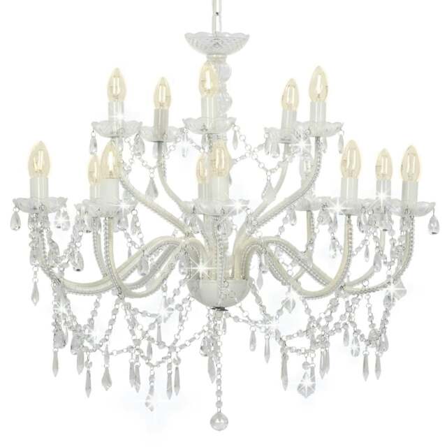 Rackhams Chandelier 2-layer White 15 x E14 Bulbs