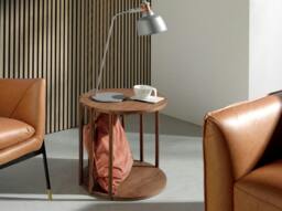 Rackhams Round Walnut Corner Table 2039 - thumbnail 3
