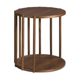 Rackhams Round Walnut Corner Table 2039 - thumbnail 1
