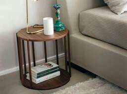 Rackhams Round Walnut Corner Table 2039 - thumbnail 6
