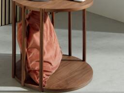 Rackhams Round Walnut Corner Table 2039 - thumbnail 5
