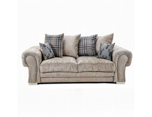 Rackhams Verona Scatter Back Living Room Furniture Range - Warm Mink - 3 Seater - image 1
