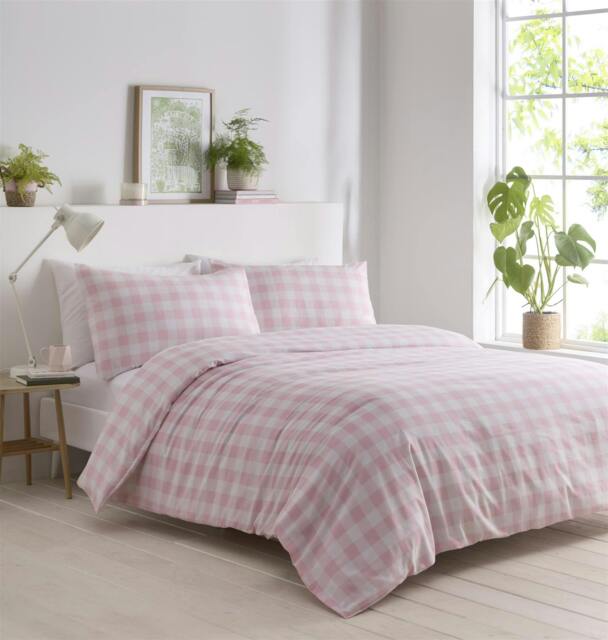 Rackhams Gingham Pink Duvet Cover Set - Single - King - image 1